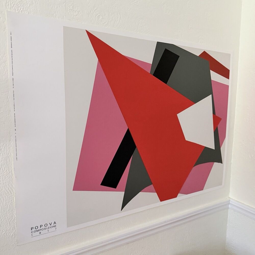 Lyubov Popova Composizione 1917 Art Poster Print Italy 1989 Large 39.5x27.5” - Picture 2 of 15